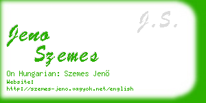 jeno szemes business card